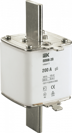 Плавкая вставка предохранителя ППНИ-39 габарит 3 200А IEK
