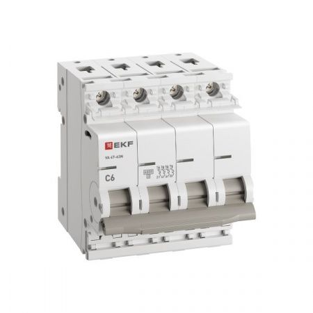 Автоматический выключатель 4P 6А (C) 6кА ВА 47-63N PROxima EKF