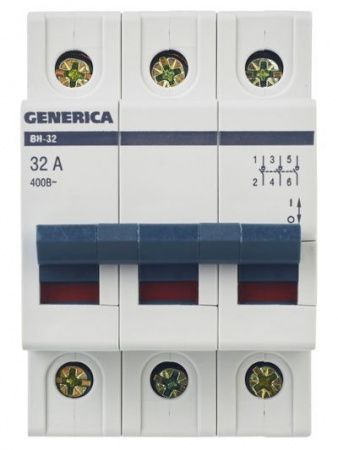 Выключатель нагрузки (мини-рубильник) ВН-32 3Р 32А GENERICA