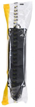 Розетка (колодка) 3-местная РБ33-1-0м с защитными крышками IP44 ОМЕГА каучук IEK