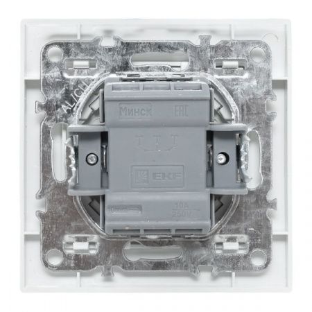 Минск Выключатель 2-клавишный СП с индикатором,10А, белый EKF Basic