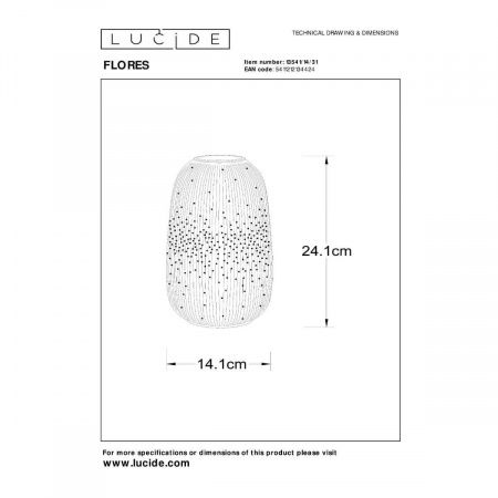 Настольная лампа Lucide FLORES 13541/14/31