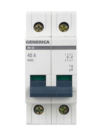 Выключатель нагрузки (мини-рубильник) ВН-32 2Р 40А GENERICA