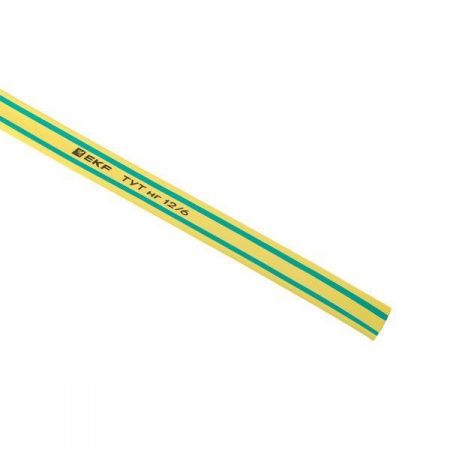 Термоусаживаемая трубка ТУТ нг 12/6 жел-зел рулон EKF PROxima