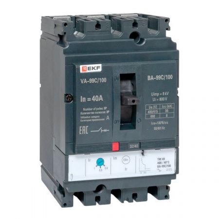 Выключатель автоматический ВА-99C 100/40А 3P 35кА EKF
