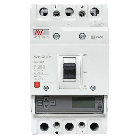 Выключатель автоматический в литом корпусе AV-POWER-1/3 100А 50кА ETU6.0 EKF