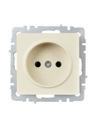 BRITE Розетка 1-местная без заземления без защитных шторок 10А РС10-1-0-БрКр бежевый IEK