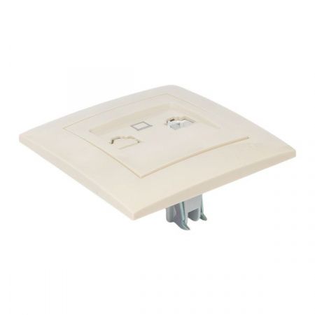 Валенсия розетка компьютерная RJ-45 1-местная кремовая EKF