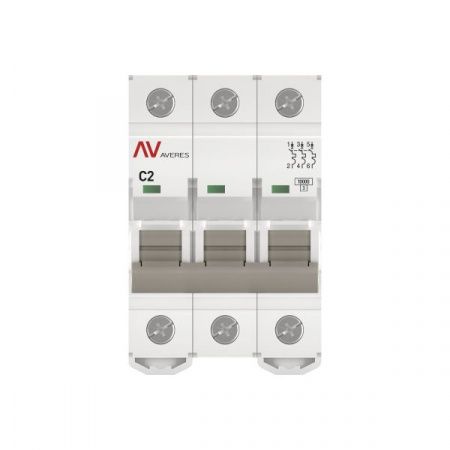 Выключатель автоматический AV-10 3P 2A (C) 10kA EKF AVERES