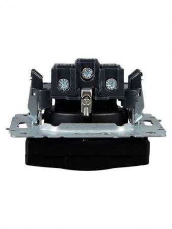 BRITE Розетка 1-местная с заземлением с защитными шторками и крышкой 16А IP20 РСбш10-3-БрЧ черный IEK