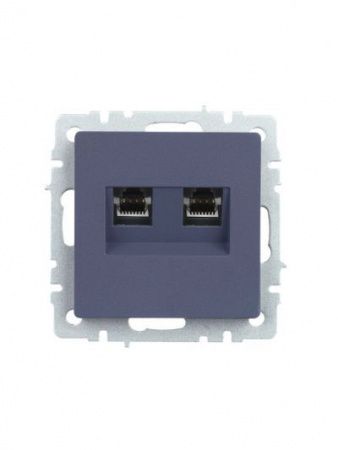 BRITE Розетка двойная RJ11+RJ45 кат.5E РК/Т12-БрМ маренго IEK