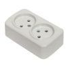 Минск Розетка 2-местная ОП 10А без заземления белая EKF Basic