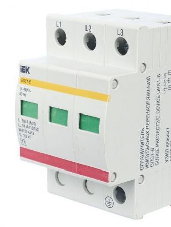 KARAT Ограничитель импульсного перенапряжения ОПС1-B 3P In=30кА Un=400В Im=60кА IEK
