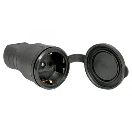 Розетка переносная с защитной крышкой каучуковая 230В 2P+PE 16A IP44 EKF Марс