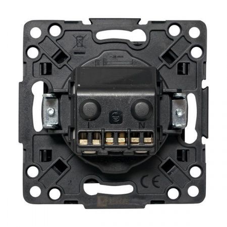Стокгольм Механизм Розетки 1-местной с/з 16А винтовые клеммы черный с защ. штор. EKF PROxima