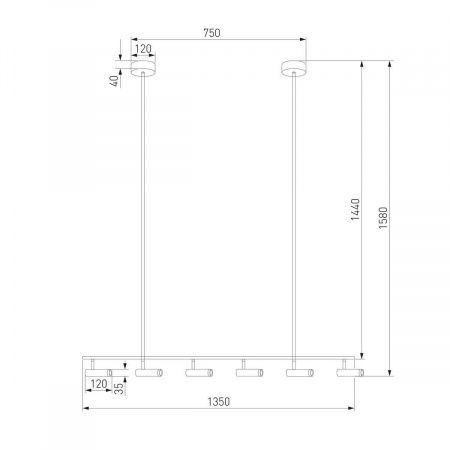 Подвесная светодиодная люстра Eurosvet Epiphania 20252/6 LED черный