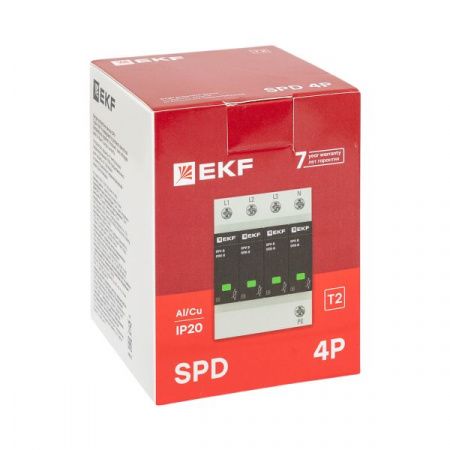 Ограничитель импульсных напряжений ОПВ-C/4P In 20кА 440В с сигн. EKF