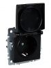 BRITE Розетка 1-местная с заземлением с защитными шторками и крышкой 16А IP20 РСбш10-3-БрЧ черный IEK
