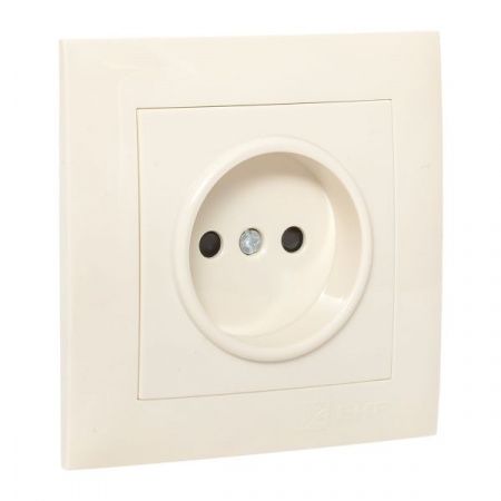 Валенсия розетка 1-местная б/з 10А кремовая с защ. штор. EKF PROxima