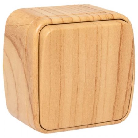 Выключатель 1-клавишный ОП Минск 10А светлое дерево EKF