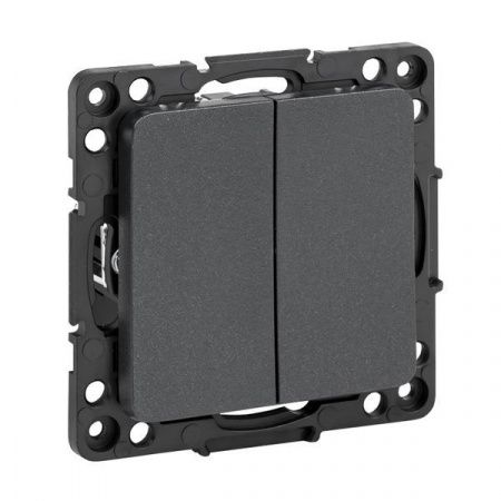 Стокгольм Механизм Выключателя 2-кл. проходного 10А автоматические клеммы черный EKF PROxima