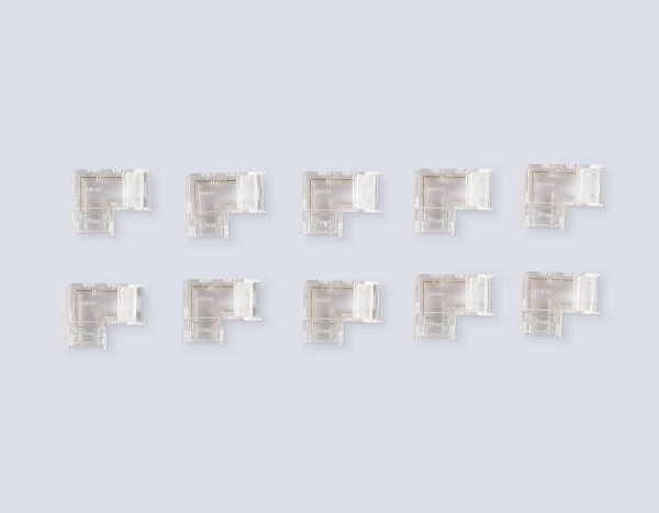 Соединитель угловой AMBRELLA LIGHT ILLUMINATION COB 12/24V для лент 10mm (2 конт.) (10шт. в комплекте) GS6861