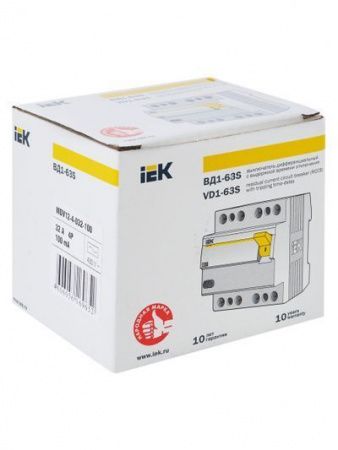 Выключатель дифференциальный (УЗО) ВД1-63S 4Р 32А 100мА IEK