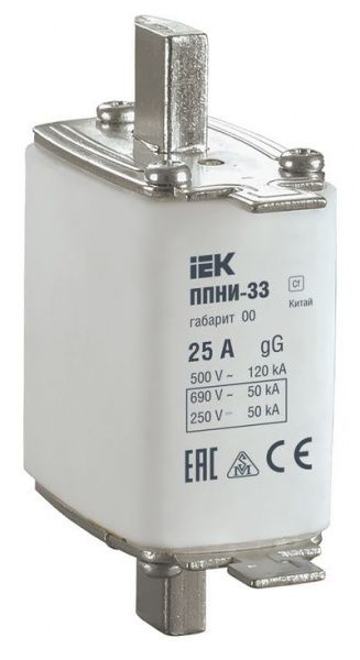 Плавкая вставка предохранителя ППНИ-33 габарит 00 25А IEK