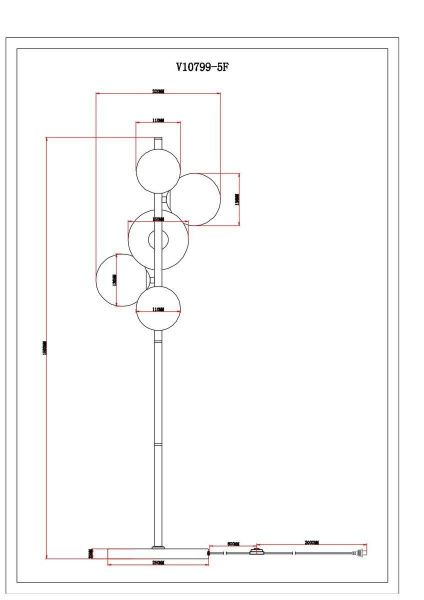 Торшер Moderli Renny V10799-5F