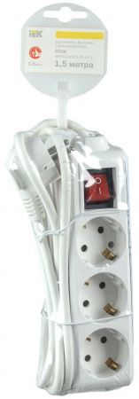 Удлинитель У03К 3 места с заземлением 1,5м 3х1мм2 16А/250 IEK