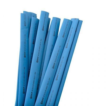 Термоусаживаемая трубка ТУТ нг 12/6 синяя в отрезках по 1м EKF PROxima